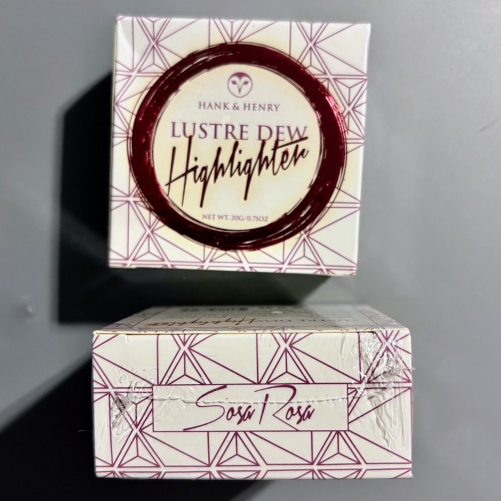 Hank & Henry Beauty Face Body Powder Highlighter Makeup SOSA ROSA 2Pc Set NEW